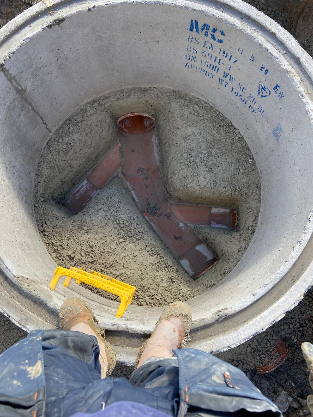 Drainage construction excavation